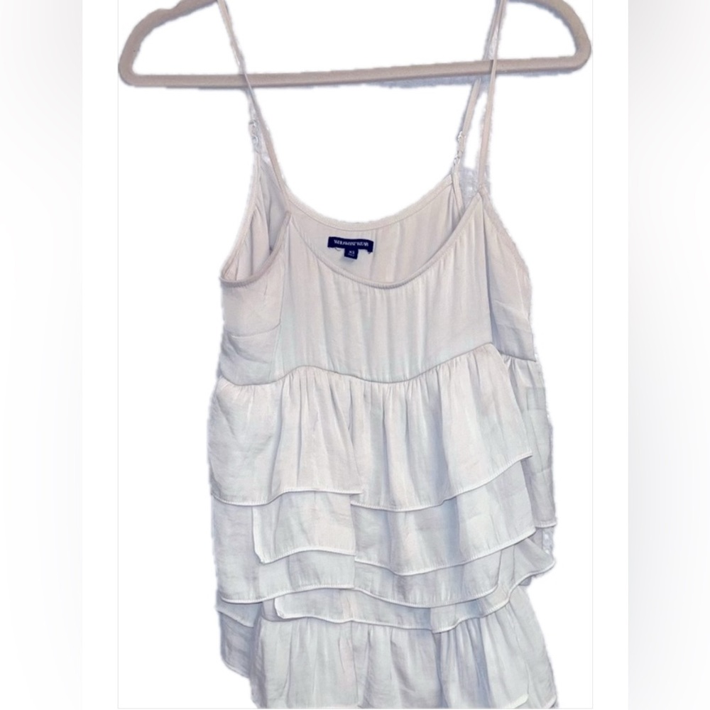 Who What Wear Cream Tiered Ruffled Camisole